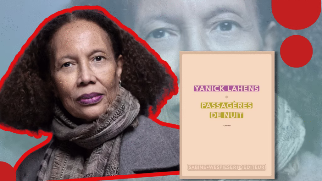 Visuel présentant l’écrivaine haïtienne Yanick Lahens et la couverture de son roman Passagères de nuit, publié chez Sabine Wespieser Éditeur. L’image met en avant l’autrice récompensée par le Grand Prix du Roman de l’Académie française 2025, symbole du rayonnement de la littérature haïtienne contemporaine.