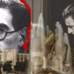 Montage représentant un écrivain du XXᵉ siècle à travers deux portraits en noir et blanc, superposé à des symboles urbains et culturels, dont une fontaine monumentale et un bâtiment institutionnel. L’image évoque la mémoire littéraire et le patrimoine culturel, associant l’auteur aux lieux emblématiques liés à son héritage.