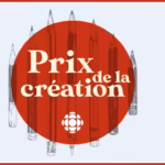 logo du prix création de la Radio Canada en rouge et blanc